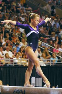 Shawn Johnson on BB at 2008 US Olympic Trials in Phila., PA.