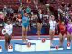 gymnasts on awards stand