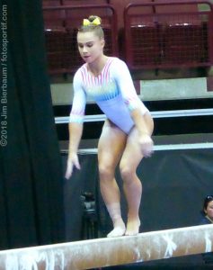 gymnast Ragan Smith on balance beam